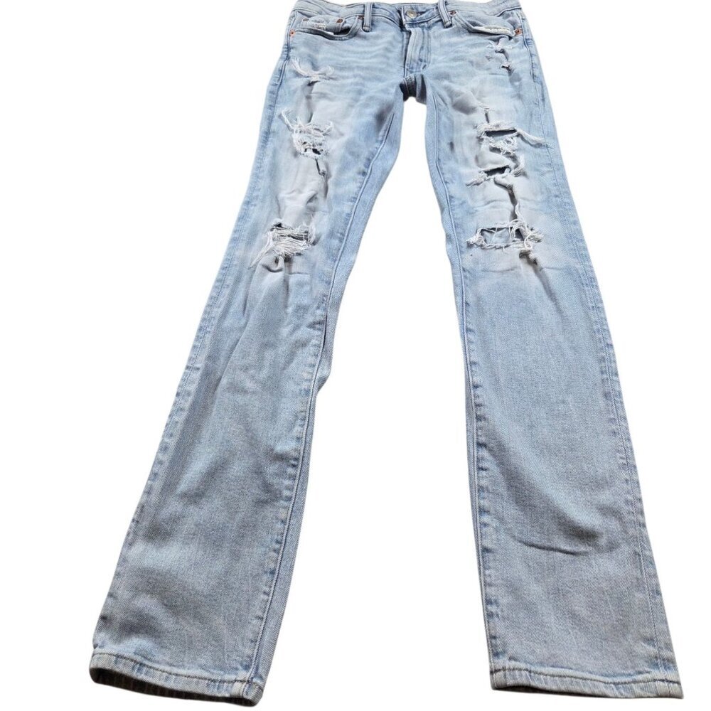 American Eagle Jeans Mens 30x34 Slim Distressed Light Wash